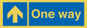 One way with up directional arrow